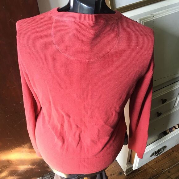 Tommy Bahama silk cotton blend coral button down M cardigan sweater - Picture 2 of 3